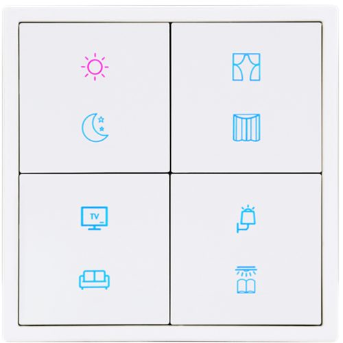 HDL Panel Tile Series 8 Button White HDL-M/PT4RB.1