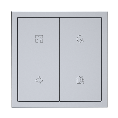 HDL Smart Tile Series Aluminium Panel 2xButtons & 4xFunctions Space Gray
