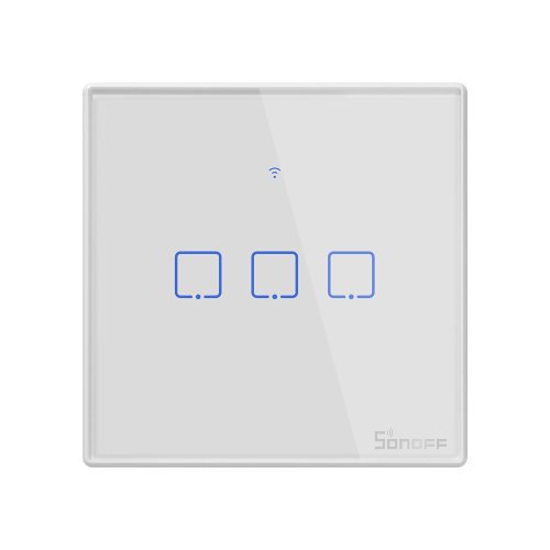Sonoff T2EU3C-TX WiFi Smart Wall Touch Switch 3-Button White