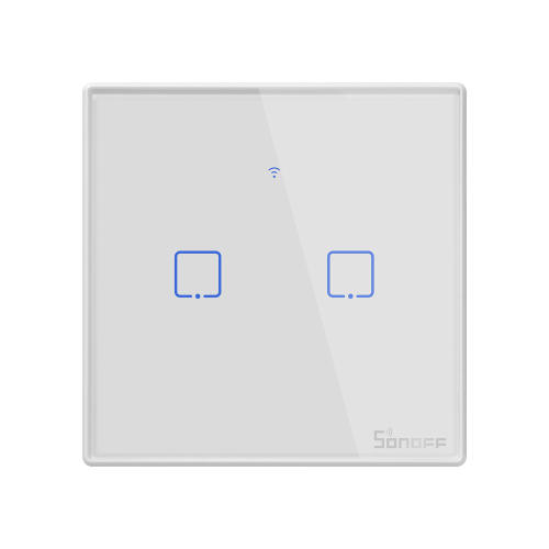 Sonoff T2EU2C-TX WiFi Smart Wall Touch Switch 2-Button White